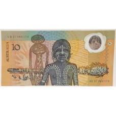 AUSTRALIA 1988 . TEN 10 DOLLARS BANKNOTE . FRASER/JOHNSTON . LAST PREFIX AB57